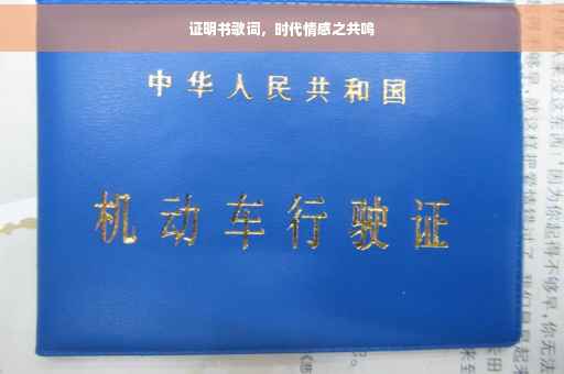 证明书歌词，时代情感之共鸣