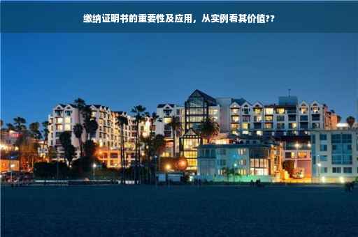 缴纳证明书的重要性及应用，从实例看其价值??