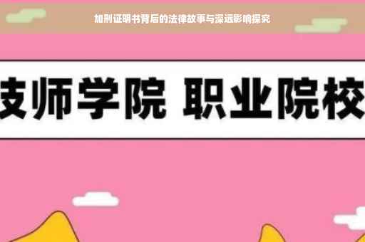 加刑证明书背后的法律故事与深远影响探究