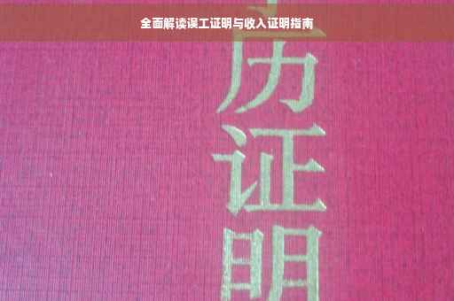 全面解读误工证明与收入证明指南