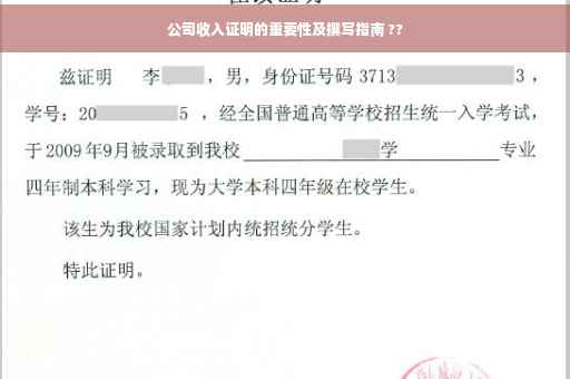 公司收入证明的重要性及撰写指南 ??