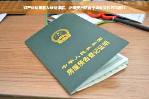 财产证明与收入证明详解，正确使用这两个重要文件的指南??