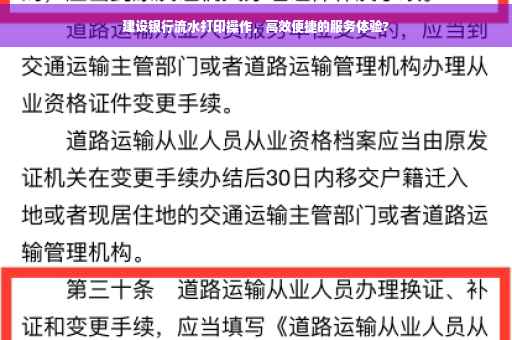 建设银行流水打印操作，高效便捷的服务体验?