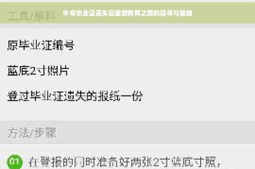 中专毕业证丢失后重塑教育之路的探寻与策略
