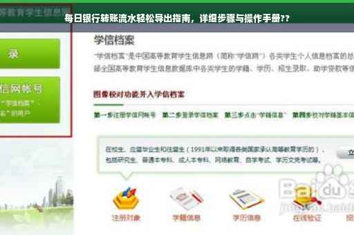 每日银行转账流水轻松导出指南，详细步骤与操作手册??