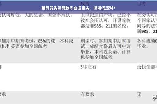 辅导员失误导致毕业证丢失，该如何应对？