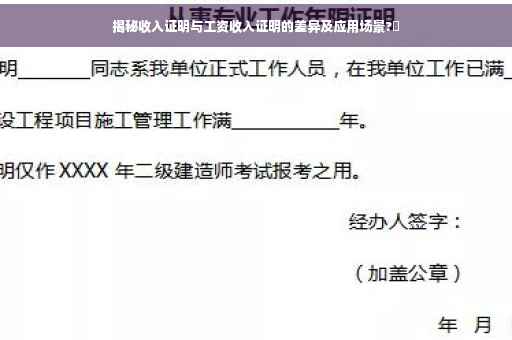 揭秘收入证明与工资收入证明的差异及应用场景?✨