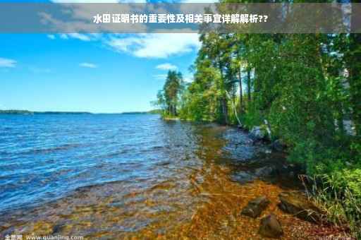 水田证明书的重要性及相关事宜详解解析??