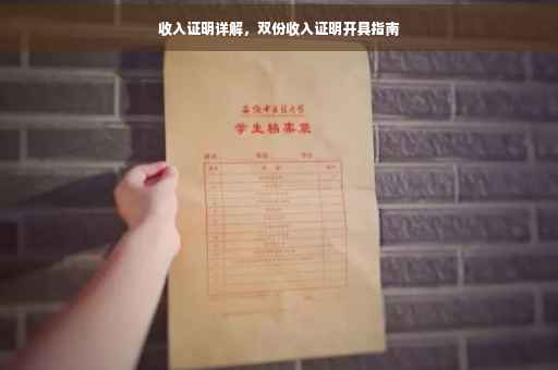 收入证明详解，双份收入证明开具指南
