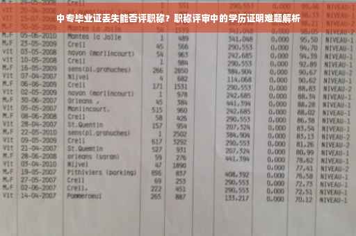 中专毕业证丢失能否评职称？职称评审中的学历证明难题解析