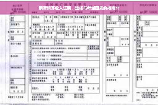 明智填写收入证明，选择与考量因素的指南??