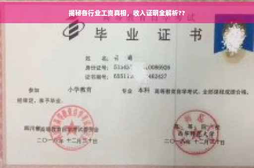 揭秘各行业工资真相，收入证明全解析??