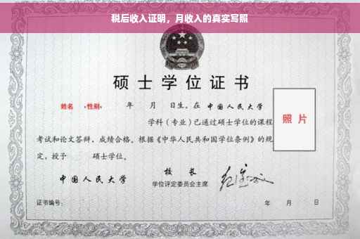 税后收入证明，月收入的真实写照