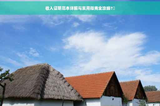 收入证明范本详解与实用指南全攻略?✨