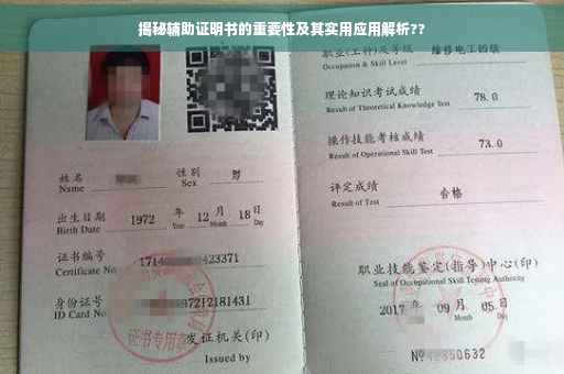 揭秘辅助证明书的重要性及其实用应用解析??
