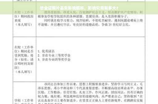 毕业证照片丢失影响解析，影响究竟有多大？