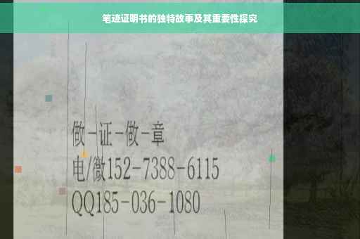 笔迹证明书的独特故事及其重要性探究