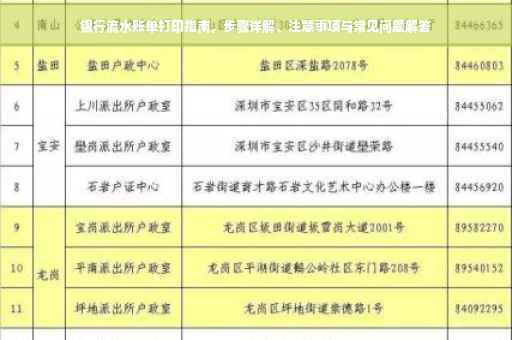 银行流水账单打印指南，步骤详解、注意事项与常见问题解答