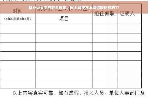 毕业证丢失应对全攻略，网上解决方案助你轻松应对??