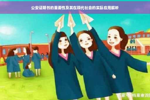 公安证明书的重要性及其在现代社会的实际应用解析