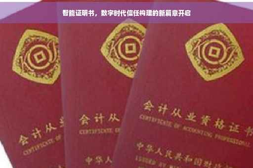 智能证明书,数字时代信任构建的新篇章开启 智能证明书,数字时代信任构建的新篇章开启