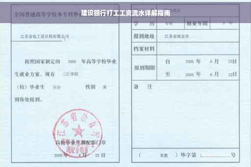 建设银行打工工资流水详解指南