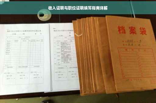 收入证明与职位证明填写指南详解