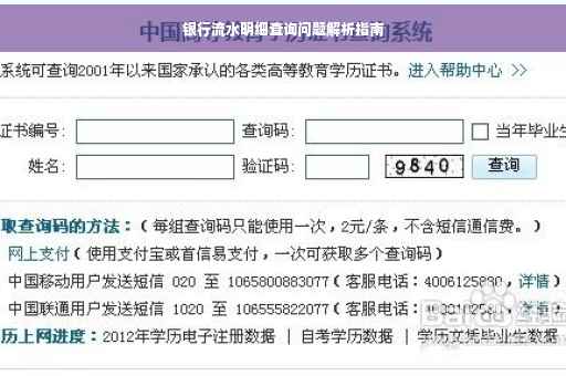 银行流水明细查询问题解析指南