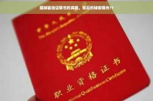 揭秘骗钱证明书的真相，背后的秘密曝光??