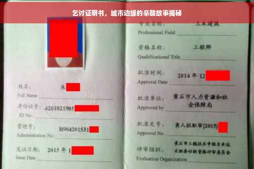 乞讨证明书，城市边缘的辛酸故事揭秘