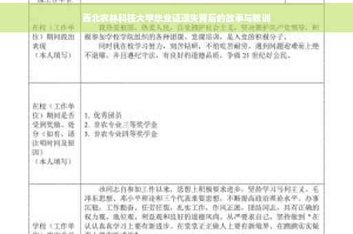西北农林科技大学毕业证遗失背后的故事与教训