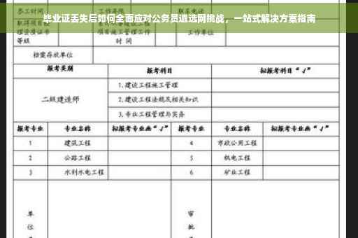 毕业证丢失后如何全面应对公务员遴选网挑战，一站式解决方案指南