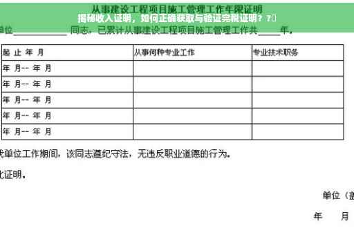 揭秘收入证明，如何正确获取与验证完税证明？?✨