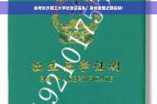 自考长沙理工大学毕业证丢失，身份重塑之路探秘！