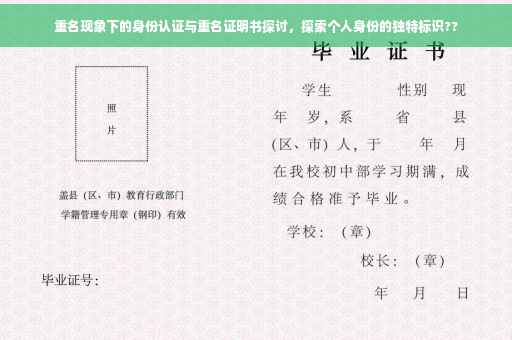 重名现象下的身份认证与重名证明书探讨，探索个人身份的独特标识??