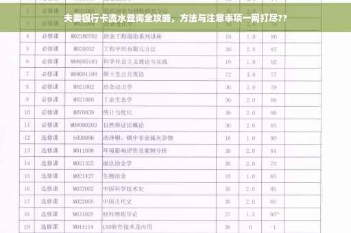 夫妻银行卡流水查询全攻略，方法与注意事项一网打尽??