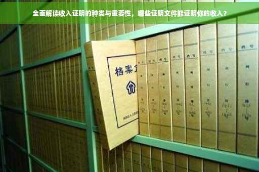 全面解读收入证明的种类与重要性，哪些证明文件能证明你的收入？