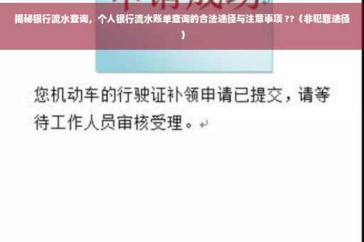揭秘银行流水查询，个人银行流水账单查询的合法途径与注意事项 ??（非犯罪途径）