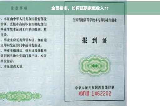全面指南，如何证明家庭收入??