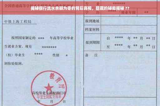 揭秘银行流水余额为零的背后真相，隐藏的秘密揭秘 ??