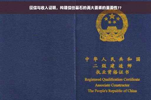 征信与收入证明，构建信任基石的两大要素的重要性??