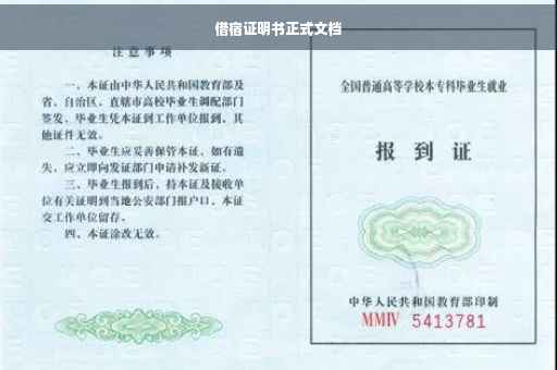 借宿证明书正式文档