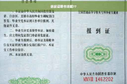 诉状证明书详解??