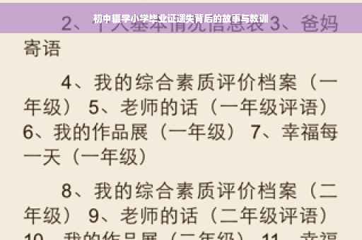 初中辍学小学毕业证遗失背后的故事与教训