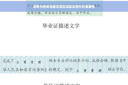 证明书种类详解及其在实际应用中的重要性
