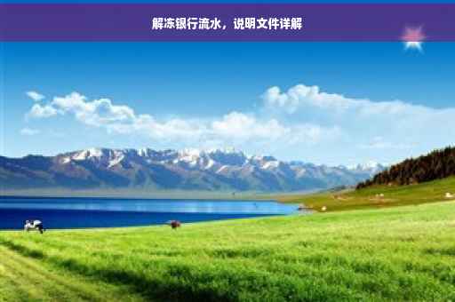 解冻银行流水，说明文件详解