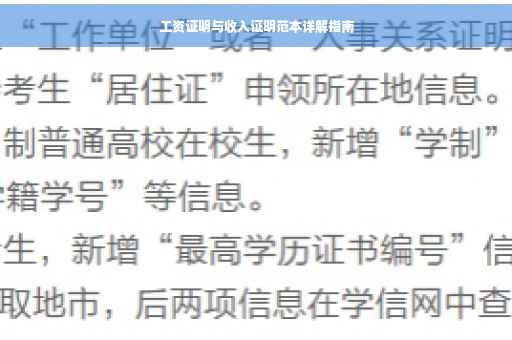 工资证明与收入证明范本详解指南