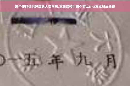 哪个技能证书好拿到大专学历,高职院校中哪个可以3+2发本科毕业证