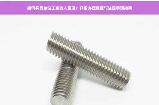 如何开具单位工资收入证明？详细办理流程与注意事项指南