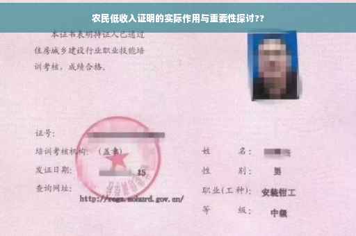 农民低收入证明的实际作用与重要性探讨??